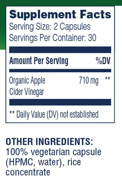 Apple Cider Vinegar 60 Capsules Enzyme Science
