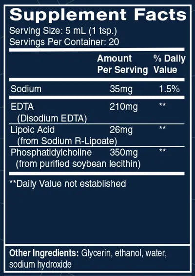 Liposomal EDTA with RLA 3.38 fl oz Quicksilver