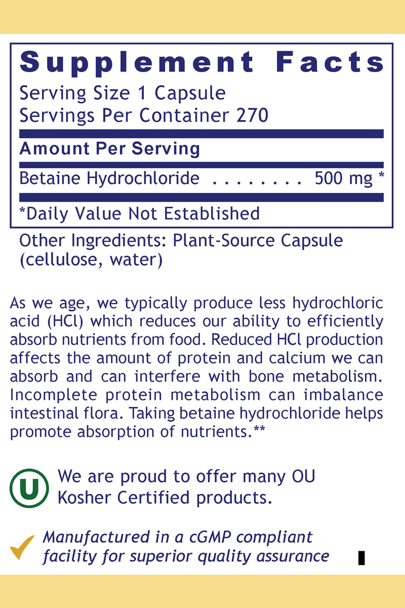 HCL, Premier - 270 capsules