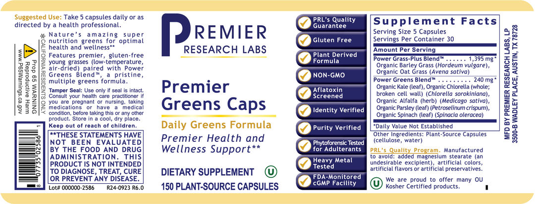 Greens Caps, Premier