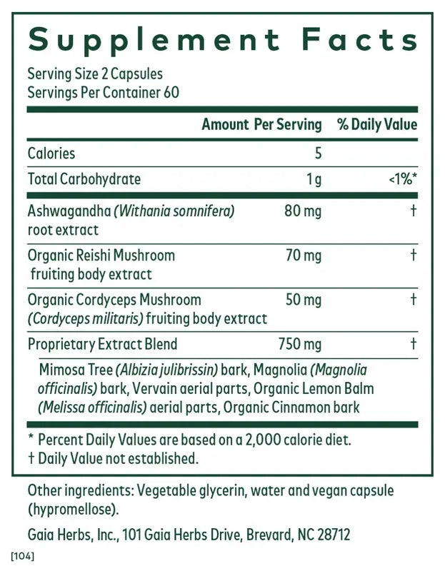Nighttime HPA 120 Capsules Gaia Herbs