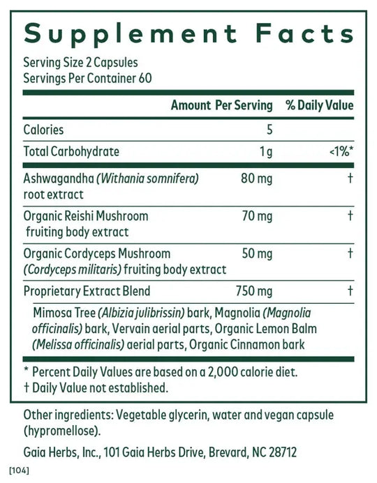 Nighttime HPA 120 Capsules Gaia Herbs