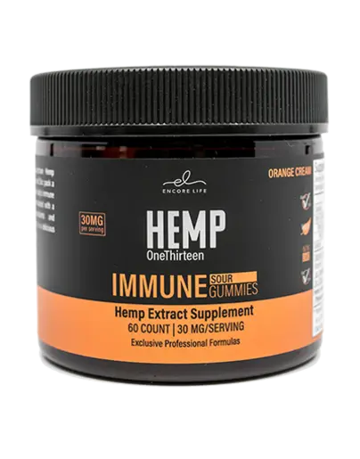 HEMP OneThirteen Immune Sour Gummies Orange Cream 60 Gummies