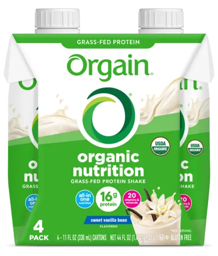 Organic Nutrition Shake Sweet Vanilla Bean 4 Pack