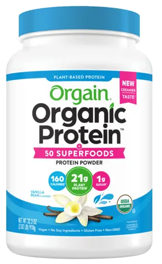 Organic Protein + Superfoods Protein Powder Plant Based Vanilla Bean 18 Servings