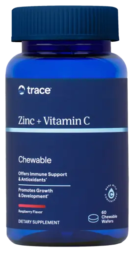 Zinc + Vitamin C Chewable Raspberry Flavor 60 Chewable Wafers