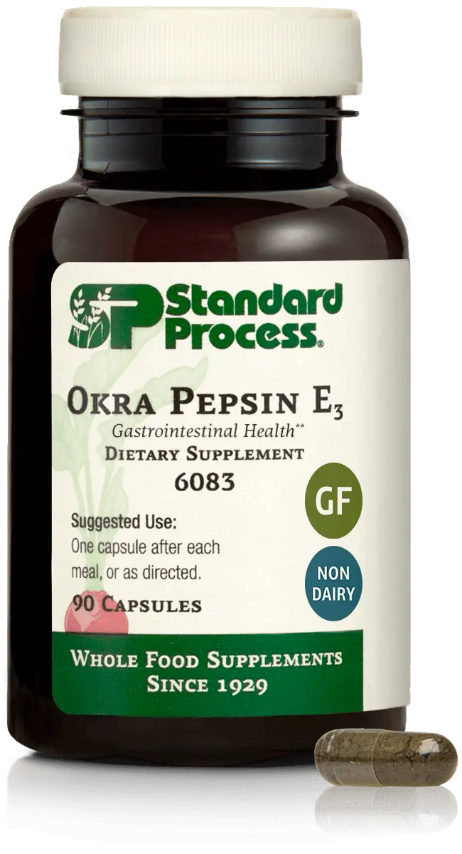 Okra Pepsin E3, 90 Capsules