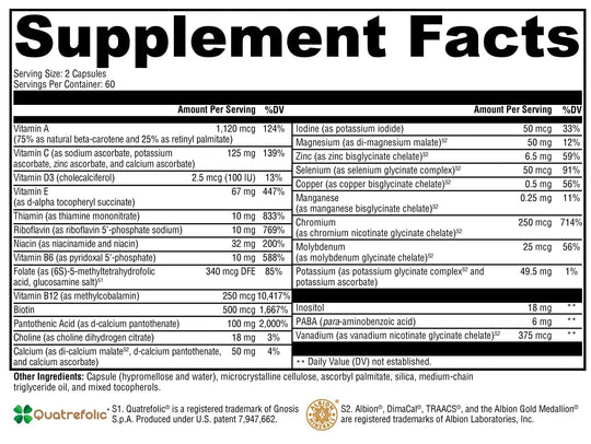 ActivNutrients® without Iron 120 Capsules XYMOGEN