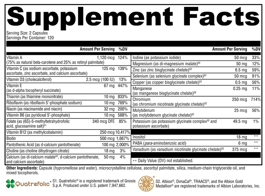 ActivNutrients® without Iron 240 Capsules XYMOGEN