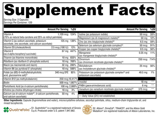 ActivNutrients® without Iron 240 Capsules XYMOGEN