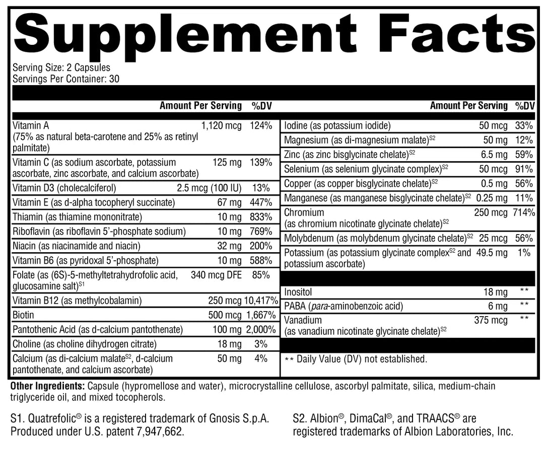 ActivNutrients® without Iron 60 Capsules XYMOGEN