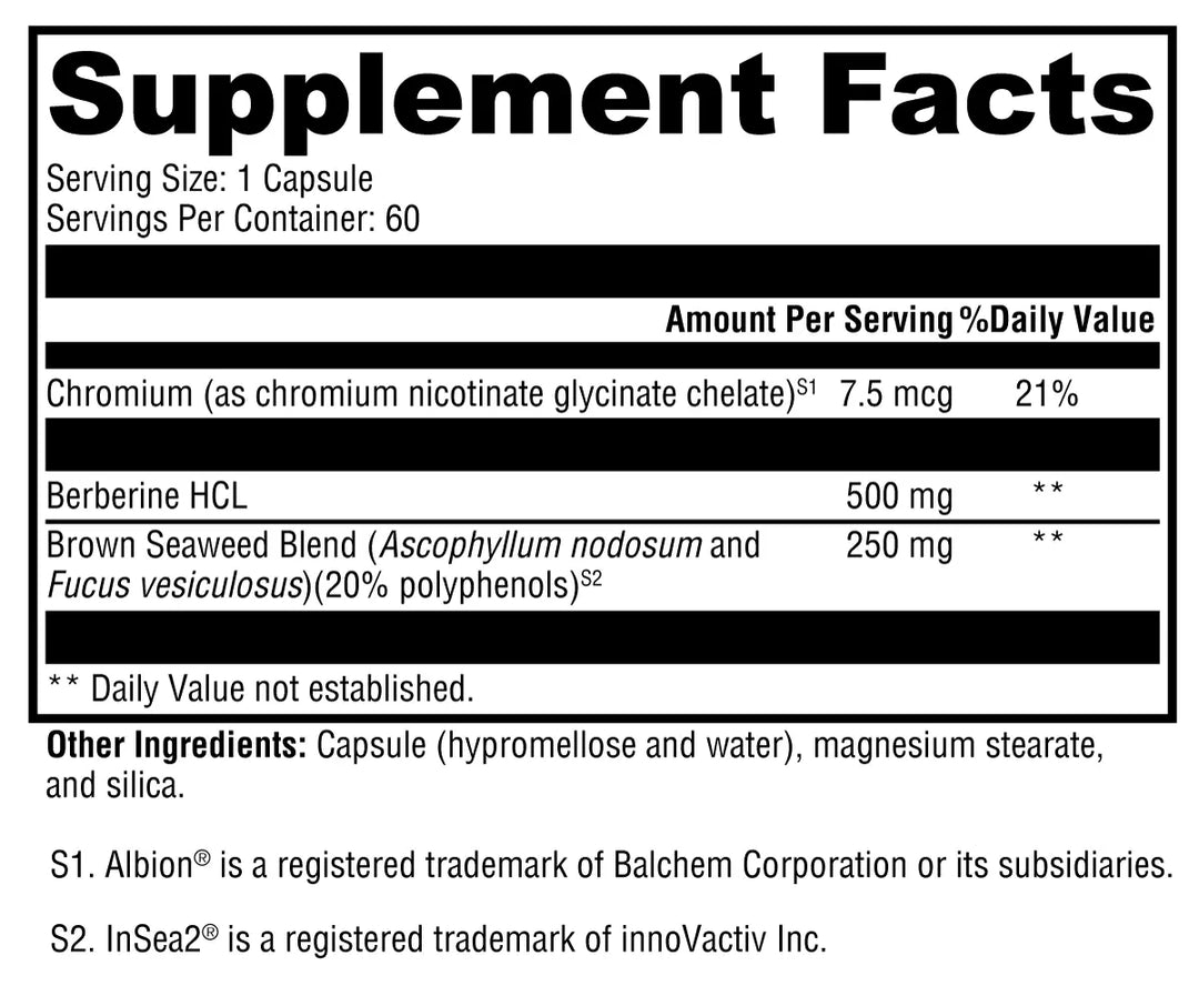 Berberine with InSea2® 60 Capsules XYMOGEN