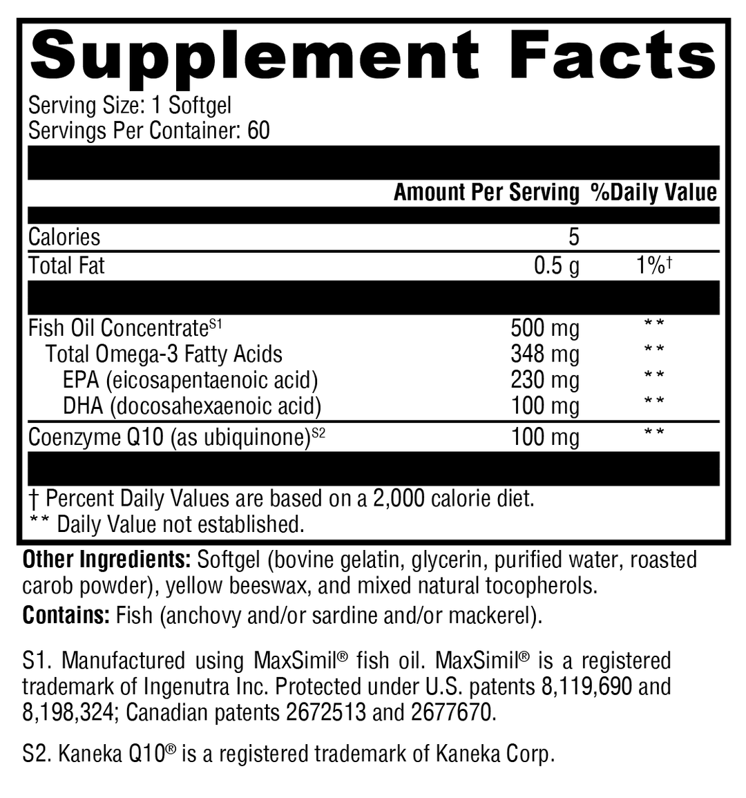 CoQmax™ Omega 100 mg 60 Softgels XYMOGEN