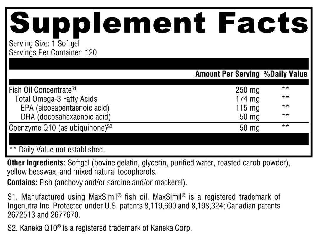 CoQmax™ Omega 50 mg 120 Softgels XYMOGEN