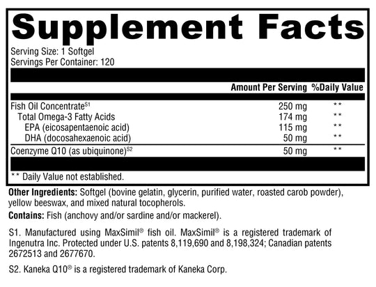 CoQmax™ Omega 50 mg 120 Softgels XYMOGEN