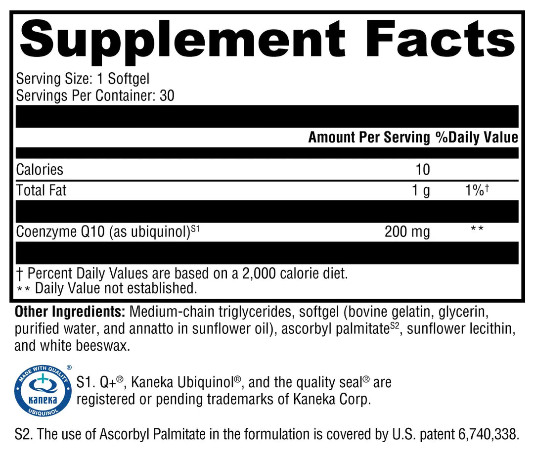 CoQmax™ Ubiquinol 200 mg 30 Softgels XYMOGEN