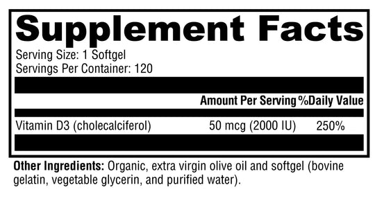 D3 2000 120 Softgels XYMOGEN