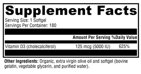 D3 5000 180 Softgels XYMOGEN