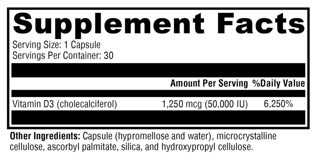 D3 50,000 30 Capsules XYMOGEN