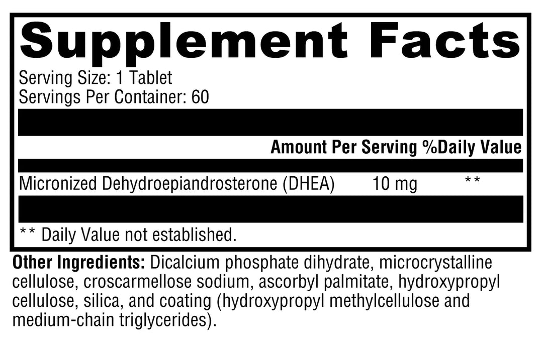 DHEA Micronized 10mg 60 Tablets XYMOGEN