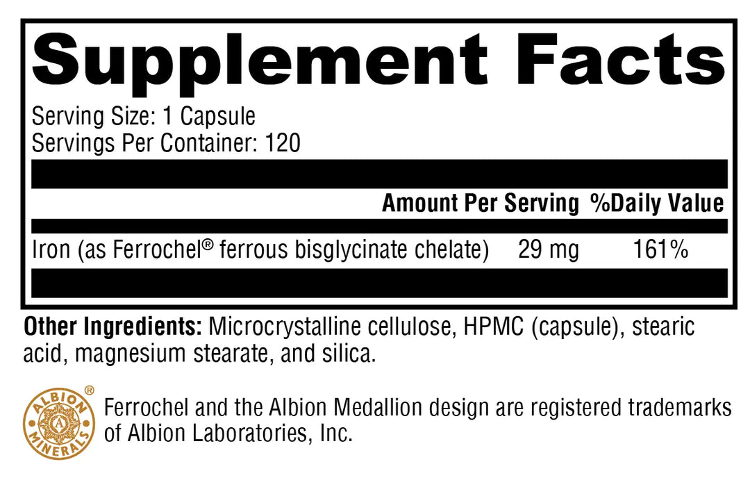 Iron Glycinate 120 Capsules XYMOGEN