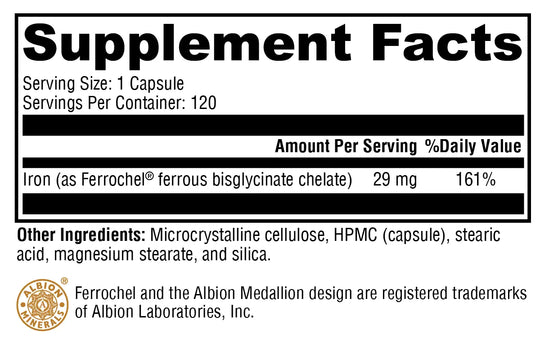 Iron Glycinate 120 Capsules XYMOGEN