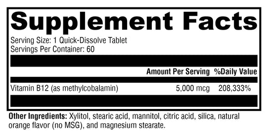 Methylcobalamin 60 Tablets XYMOGEN
