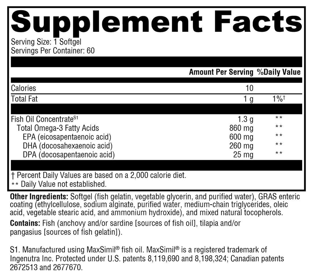 Omega MonoPure® 1300 EC 60 Softgels XYMOGEN