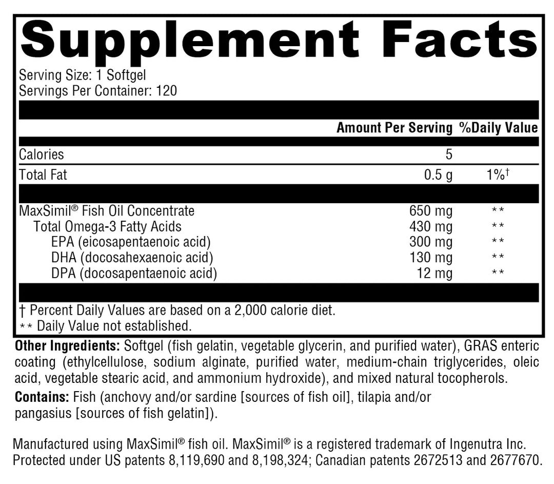 Omega MonoPure® 650 EC 120 Softgels XYMOGEN