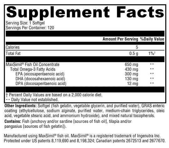 Omega MonoPure® 650 EC 120 Softgels XYMOGEN