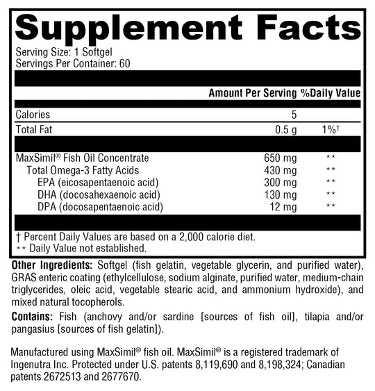 Omega MonoPure® 650 EC 60 Softgels XYMOGEN