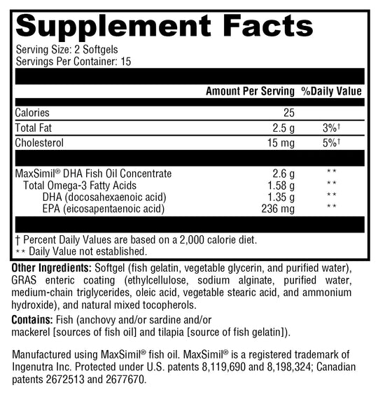 Omega MonoPure® DHA EC 30 Softgels XYMOGEN