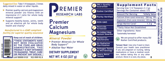 Calcium Magnesium, Premier (8 oz Powder)