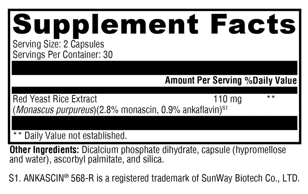 Red Yeast Rice 60 Capsules XYMOGEN