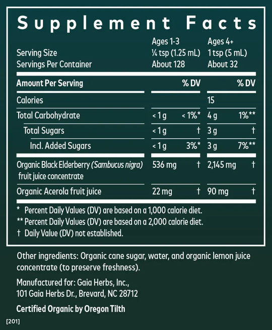 Black Elderberry Syrup 5.4 fl oz Gaia Herbs
