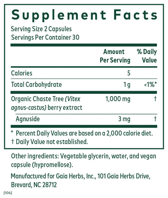 Vitex 60 Capsules Gaia Herbs