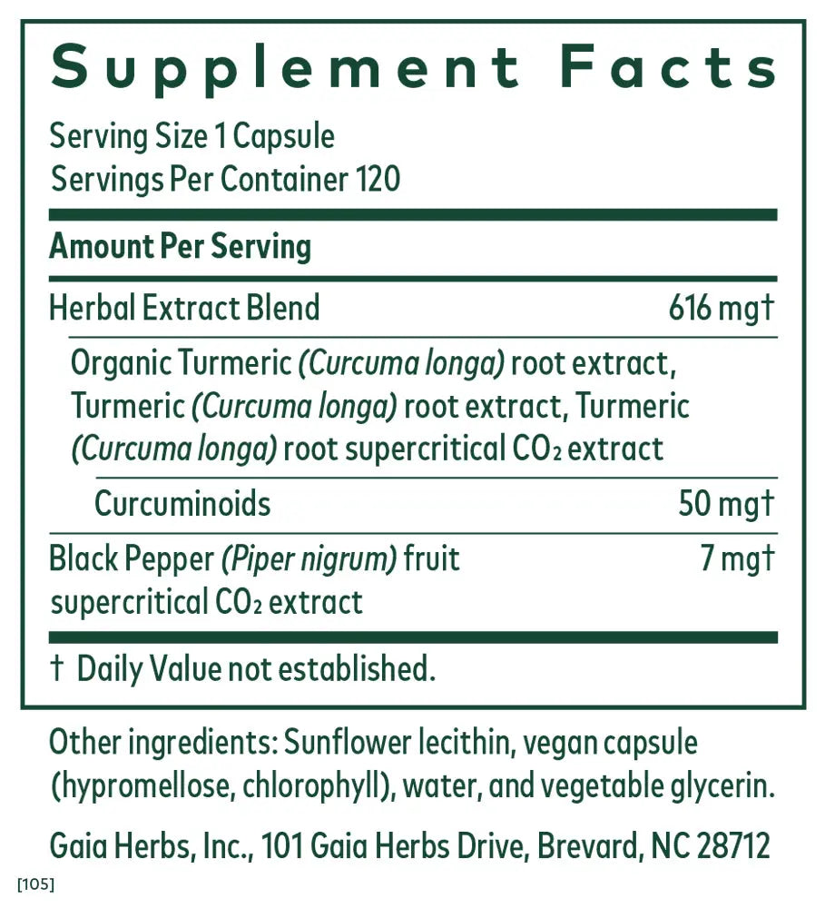 Curcuma Supreme NF-kb Formula 120 Capsules Gaia Herbs
