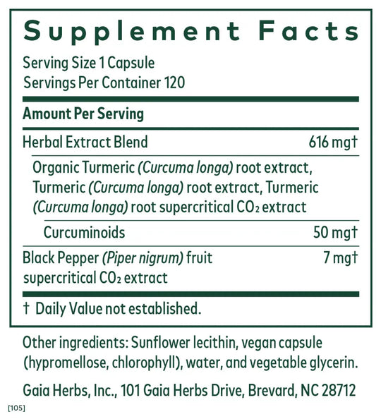 Curcuma Supreme NF-kb Formula 120 Capsules Gaia Herbs