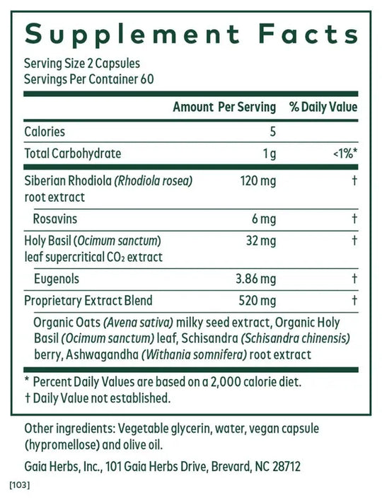 Daytime HPA 120 Capsules Gaia Herbs