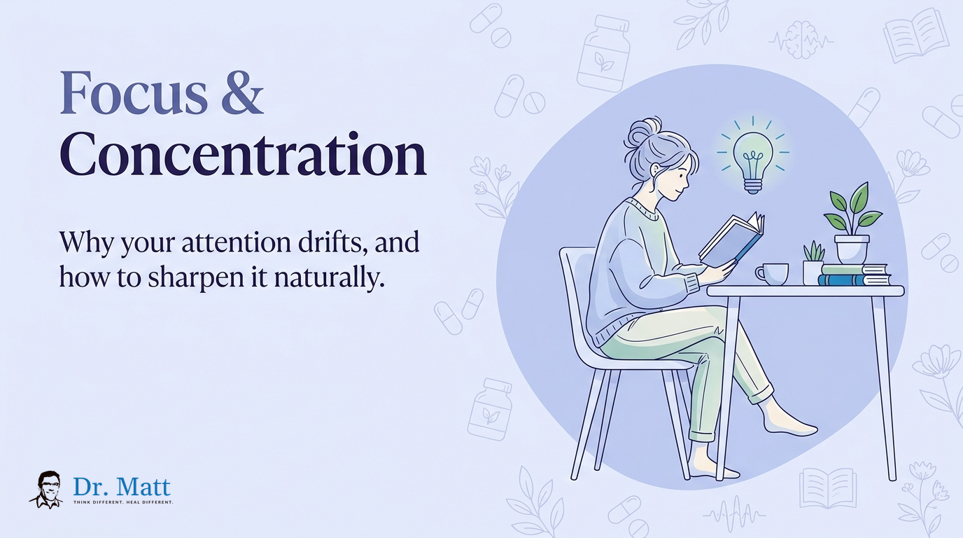 Focus & Concentration: Causes, Symptoms & How to Support Sharper Attention Naturally | drmattgianforte.com